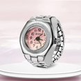 thumbnail image 2 of Ring Watch New Hot Selling Creative Alloy Shell Finger Circular Dial Couple Men And Women white_8, 2 of 6