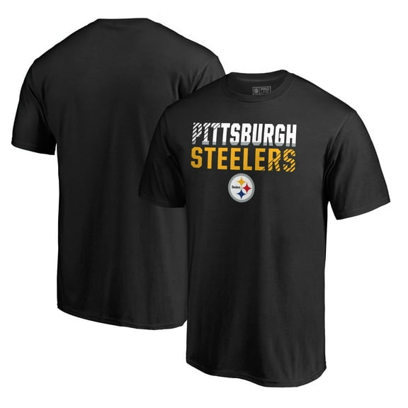 Men's Black Pittsburgh Steelers Iconic Collection Fade Out T-Shirt II