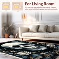 thumbnail image 2 of ODIKA 6'x9' Machine Washable Non-Slip Area Rug, Dark Botanical Print Elegance High Traffic Rug, White, 26464, 2 of 7
