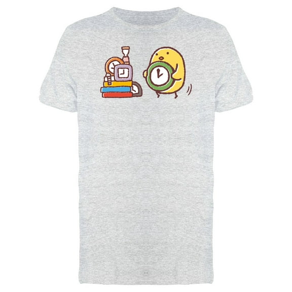 Chicken Carrying Clocks Cartoon Tee Men's -Image by Shutterstock