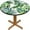 Green Palm Leaf, variant on Summer Palm Leaf Round Table Cloth, Green Jungle Plant Elastic Edge Fitted Wipe Clean Table Cover for Camping Outdoor, Fits Tables Up to 52" Diameter