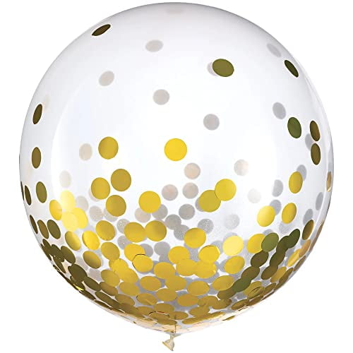 Gold Foil Dots 24-inch Confetti Balloon - 2 pcs