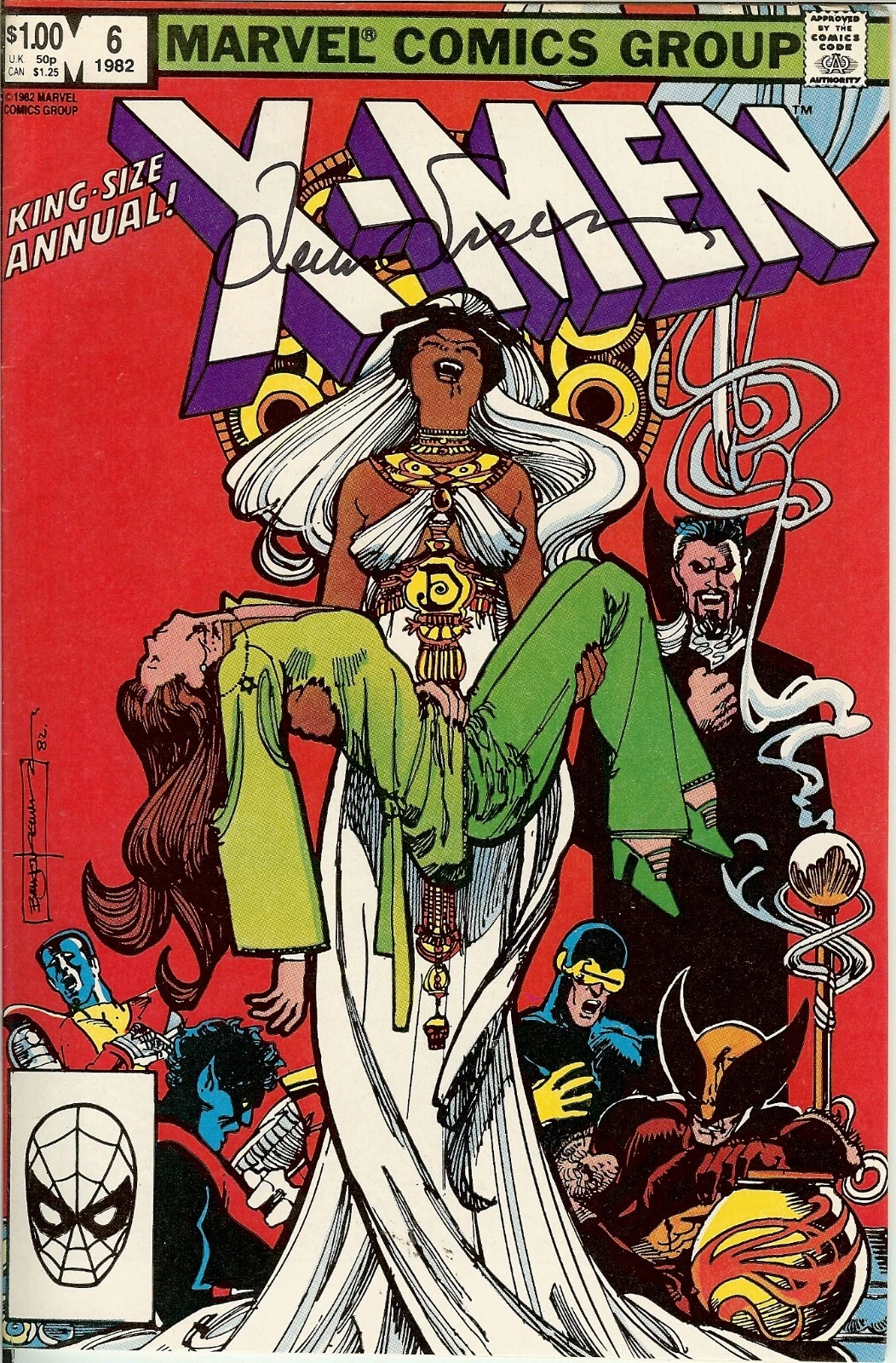 X-Men Giant Size Annual #6 Cover Signed Walt Simonson COA