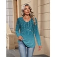 thumbnail image 6 of Zeagoo Womens Tops Long Sleeve Shirts V Neck Trendy Tee Pleated Tshirts Loose Tunic Work Clothes, 6 of 7