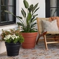 thumbnail image 2 of Bloem Rolled Rim 12" Round Plastic Planter - Lightweight, Heavy Duty Indoor/Outdoor Pot, Black, 2 of 4