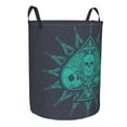 thumbnail image 2 of TEQUAN Waterproof Laundry Hampers, Abstract Spades Poker Death Skull Pattern Clothes Storage Basket with Handle (S), 2 of 7