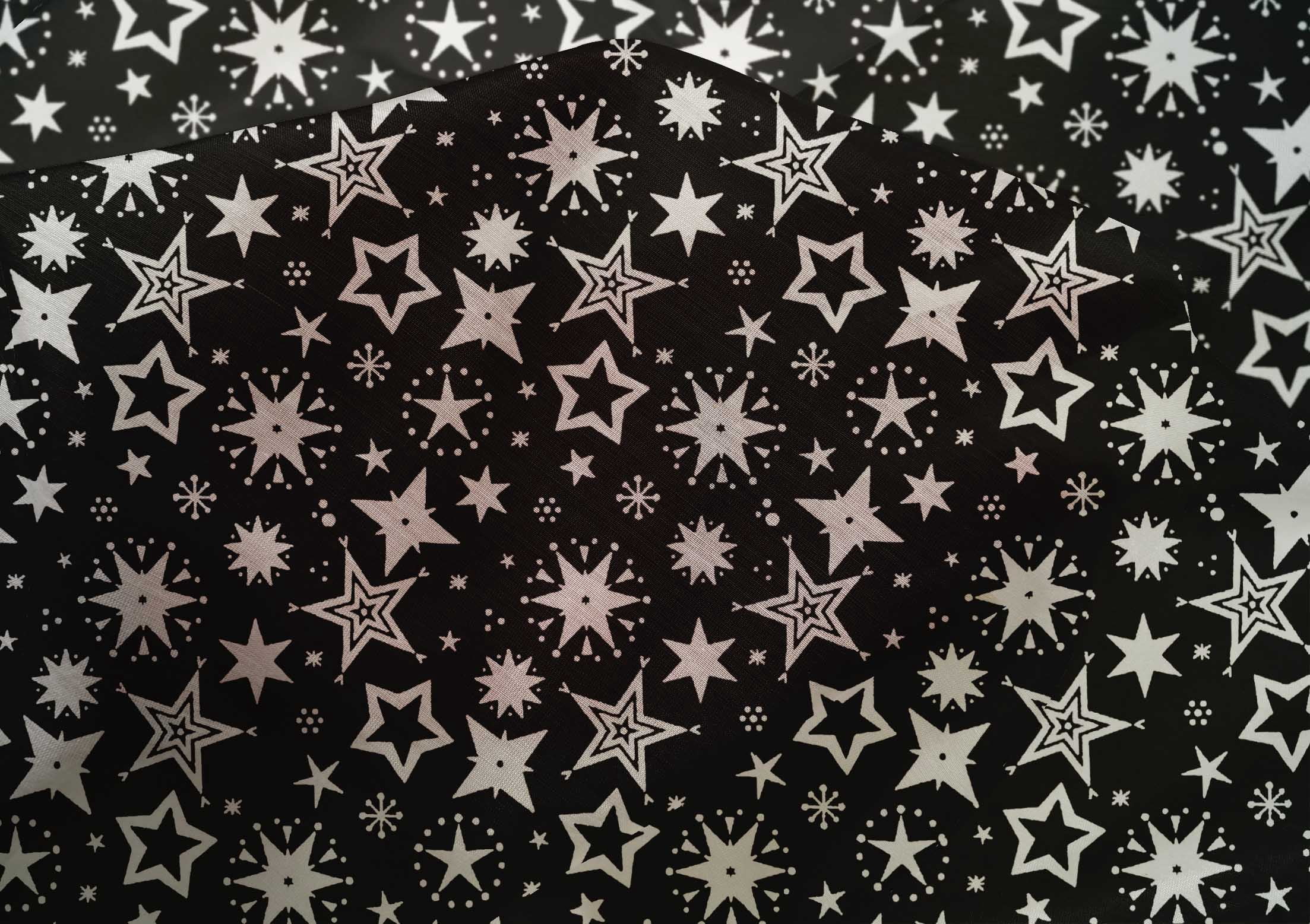 oneOone Cotton Silk Black Fabric Merry Christmas Sewing Material Print Fabric By The Yard 42 Inch Wide-7VG