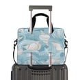 thumbnail image 2 of 16" Laptop Briefcase, Detachable Anti-Slip Shoulder Strap, Multi-Compartment Work Travel Bag Seashells and Sea Waves Pattern, 2 of 8