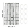 thumbnail image 3 of Vfedsrsge Plastic Waterproof Shower Curtain with 8 Hooks - 180x120cm White, No Drill, for Bathroom, 3 of 6