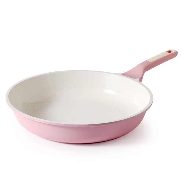 Sartén SENSARTE de cerámica antiadherente de 28 cm, color rosa de inducción