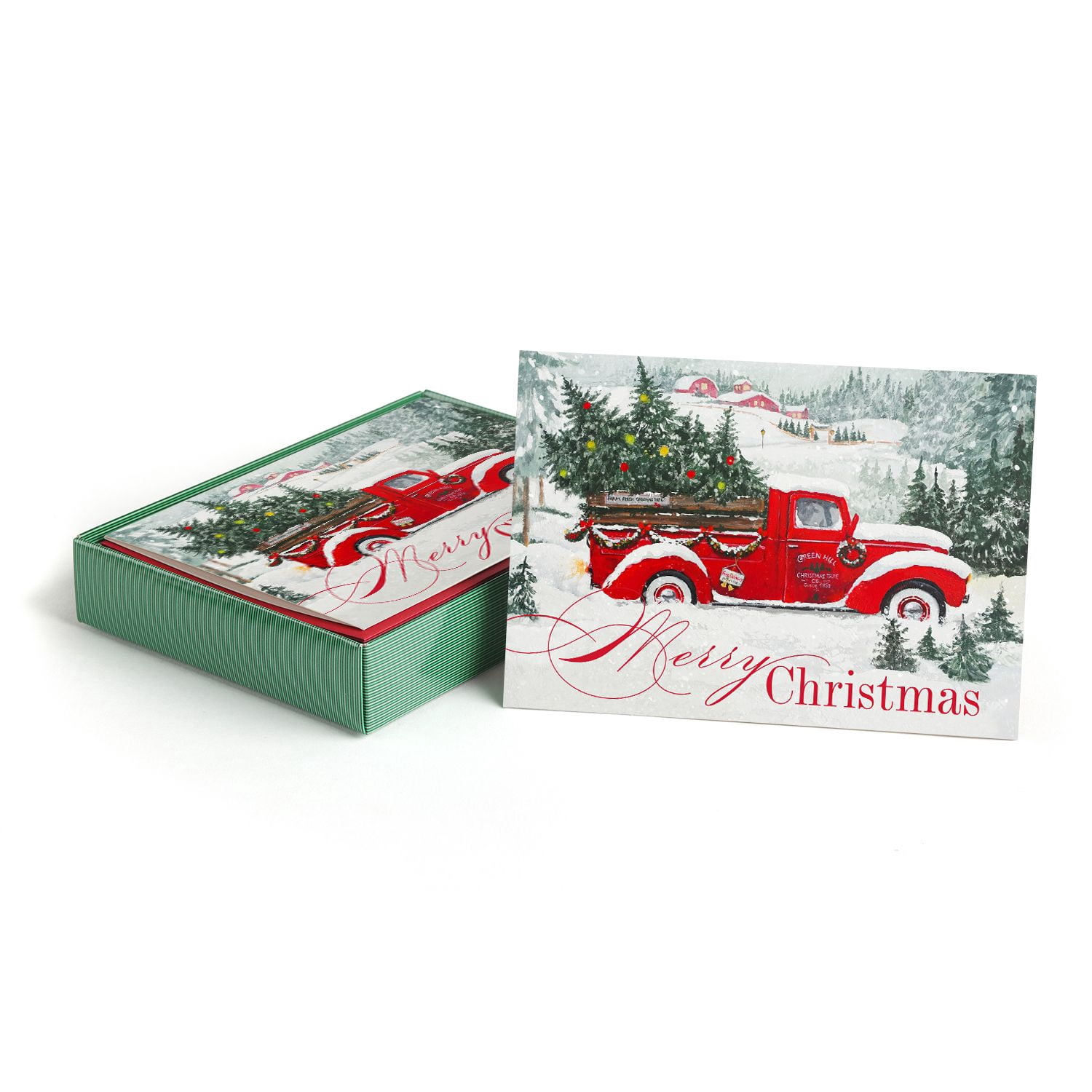 JAM Paper Christmas Cards & Matching Envelopes Set, Rural Free Delivery, 16/Pack