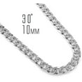 thumbnail image 4 of Hip Hop Silver Tone Full CZ 2 Chainz Cuban Link Chain Necklace 30", 4 of 4