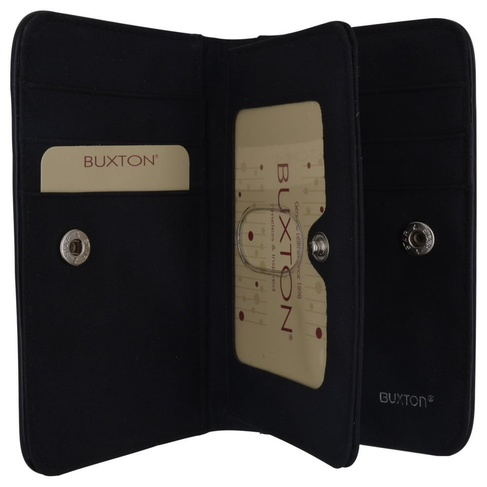 Marshal Wallet Buxton Women's Credit Card Case ID Holder With Snap Closure