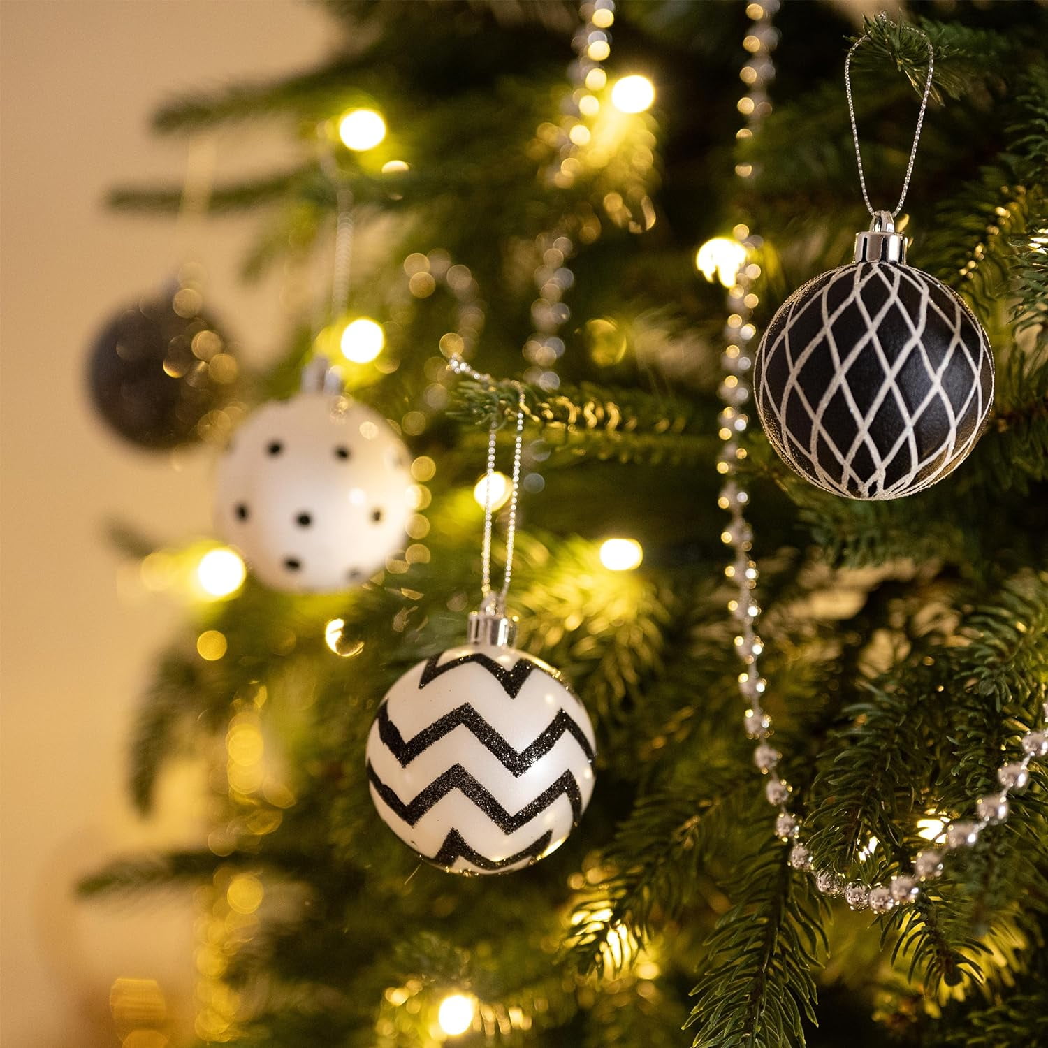 Black Gold Christmas Tree Decorations  Black White Christmas Ball Ornaments  - Christmas Pendant & Drop Ornaments - Aliexpress