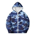 thumbnail image 5 of FAIOROI Big Girls Camouflage Zip-Up Jacket - 7T, Blue, Durable Lightweight Hooded, Machine Washable for Play & Outdoor Activities, 5 of 8