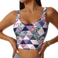 thumbnail image 2 of Lsque Plaid Flamingo Printed Women'S Sports Bra, Compression, Moisture Wicking, High-Impact Sports Bra For Women,Supportive sports bra-Large, 2 of 9