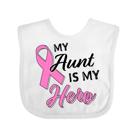 Inktastic My Aunt is My Hero Breast Cancer Awareness Boys or Girls Baby Bib