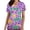 A18-Purple, variant on Women Carnival Scrub Top Leopard Color Block Medical Shirt Short Sleeve Holiday Nurse Tee Green Purple Brown,XL