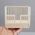 thumbnail image 3 of Cuna de madera para bebé Dollhouse Furniture con cajón, escala 1:12, 3 of 3