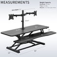 thumbnail image 6 of VIVO Black 42" Standing Desk Riser with Adjustable Dual 13" to 30" Monitor Mount, 6 of 9