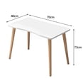 thumbnail image 2 of Flmtop Modern Ergonomic Arc Design Thickened Plate Spacious Desktop Computer Desk Solid Wood PC Work Writing Table, 2 of 10