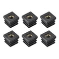 thumbnail image 1 of Paquete de 6 inserciones para tubos cuadrados con rosca M8, para tubo cuadrado OD de 0.79"x0.79", tapón de plástico negro para inserción de silla, 1 of 6