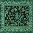 thumbnail image 1 of Ahgly Company Indoor Square Persian Turquoise Blue Traditional Area Rugs, 3' Square, 1 of 4