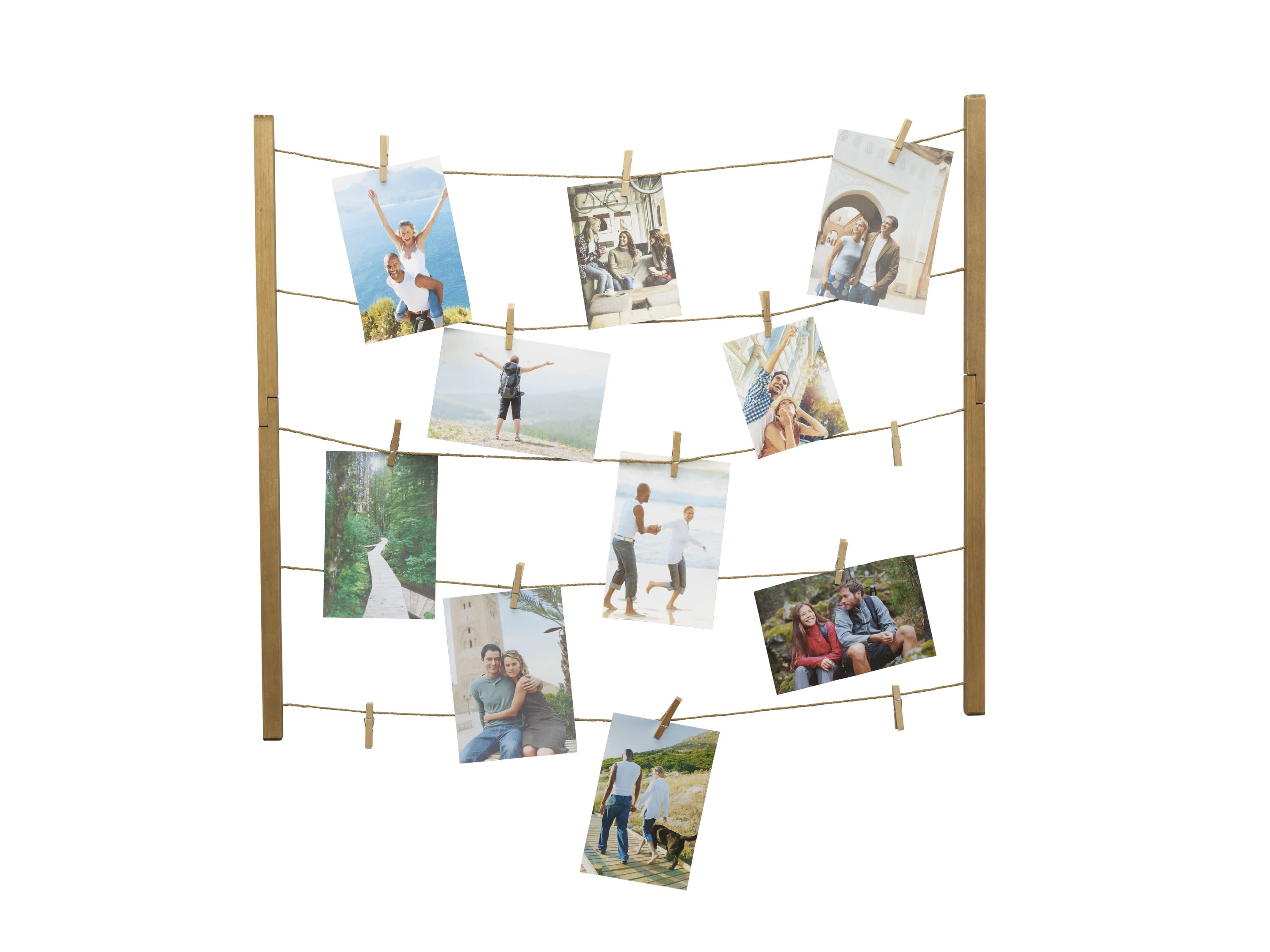 Melannco 31-inch by 26-inch MDF 30 Clip String Collage in Natural