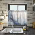 thumbnail image 5 of Ryvnso Marble Pattern Half Curtains Sets Tier 2 Panels Short Curtain Rod Pocket 27"W x 36"L, 5 of 7
