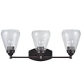 thumbnail image 5 of Aspen Creative 62121-2, Three-Light Metal Bathroom Vanity Wall Light Fixture, 24" Wide, Transitional Design in Oil Rubbed Bronze with Clear Glass Shade, 5 of 6