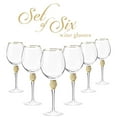 thumbnail image 3 of Berkware Red Wine Glass with Rhinestone Design and Gold Rim (Set of 6), 3 of 5