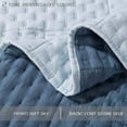 thumbnail image 5 of KASENTEX Coverlet 3-pc Mini Quilt Set - All-Season Lightweight Ultra Soft Bedding Stonewashed Blanket - Heat-pressed 2-Tone REVERSIBLE Color, TWIN + 2 Shams, Soft Sky Blue/Indigo Light, 5 of 5