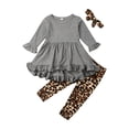 thumbnail image 1 of Tenue pour Tout-Petits Fille Bébé Hauts Robe+pantalon Léopard+bandeau Vêtements, 1 of 6
