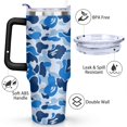 thumbnail image 3 of Blue Abstract 40 OZ Tumbler Cup with Lid and Straw for Water Iced Tea Coffee Smoothie and More, 3 of 7