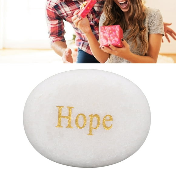 Engraved Inspirational Stone, Encouragement Motivational Marble, 3 Different Positive Words Faith Rocks, Garden Stones, Meditation Amulets for Home Decor and Gifting, Palm Sized