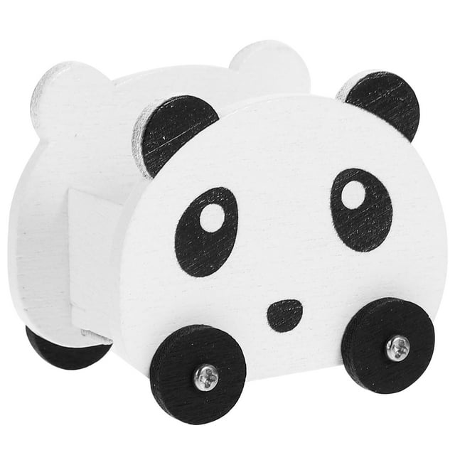 HINTRMENT Miniature Storage Rack Panda Storage Cart Wood 1Set
