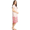 thumbnail image 2 of Lati Fashion Women Nightgown Sleepwear Female Short Sleeve Sleep Dress Nightshirt Pink 2X, 2 of 4