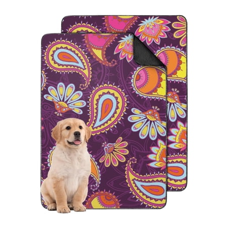 Stylish Paisley Washable Potty Pads for Dogs 24 x35 Reusable Absorbent Mat for Indoor Puppy Training on Various Floor Surfaces.