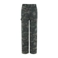 thumbnail image 6 of IDALL Wide Leg Jeans Woman Baggy Jeans Women's Casual Fashion Camouflage Print High Waist Cargo Pants Loose Wide Leg Outdoor Jogging Pants High Waisted Jeans Barrel Jeans Green S, 6 of 9
