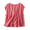 thumbnail image 4 of aidice Cotton Linen Tank Tops for Women Sleeveless Flowy Crew Neck Tanks Summer Lounge Homewear Top, 4 of 4