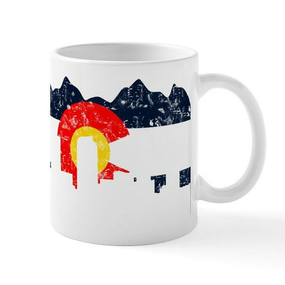 CafePress - Denver, Colorado Flag Distressed Mug - 11 oz Ceramic Mug - Novelty Coffee Tea Cup
