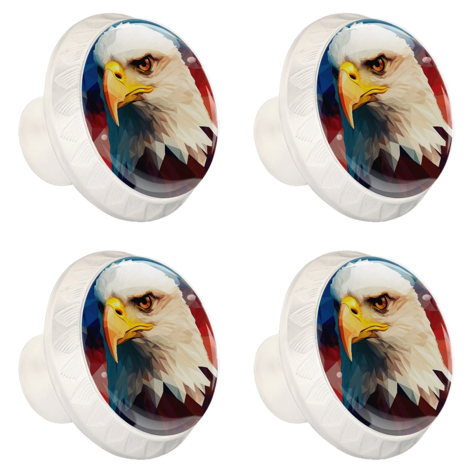 4 Pcs Eagle Knobs for Kitchen Cabinet Cupboard Dresser Bookcase Drawer Pulls Handles Round Home Decor