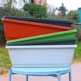 thumbnail image 5 of Fairnull Vegetable Planter Large Capacity Shatterproof Impact Resistance Smooth Edge Drain Hole Design Rectangular Flower Pot Windowsill Planter Box Garden Supplies, 5 of 10