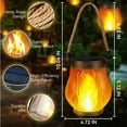 thumbnail image 2 of Solar Lantern Outdoor Lights Solar Powered Lantern Waterproof Flickering Flame Hanging Lantern for Patio Yard Garden Decor USB Rechargeable Outdoor Lighting, 2 of 7