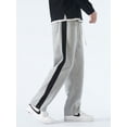 thumbnail image 4 of 2024 New Spring Men's Sweatpants Korean Fashion Drawstring Striped Track Pants Male Cotton Casual Loose Straight Trousers, 4 of 6