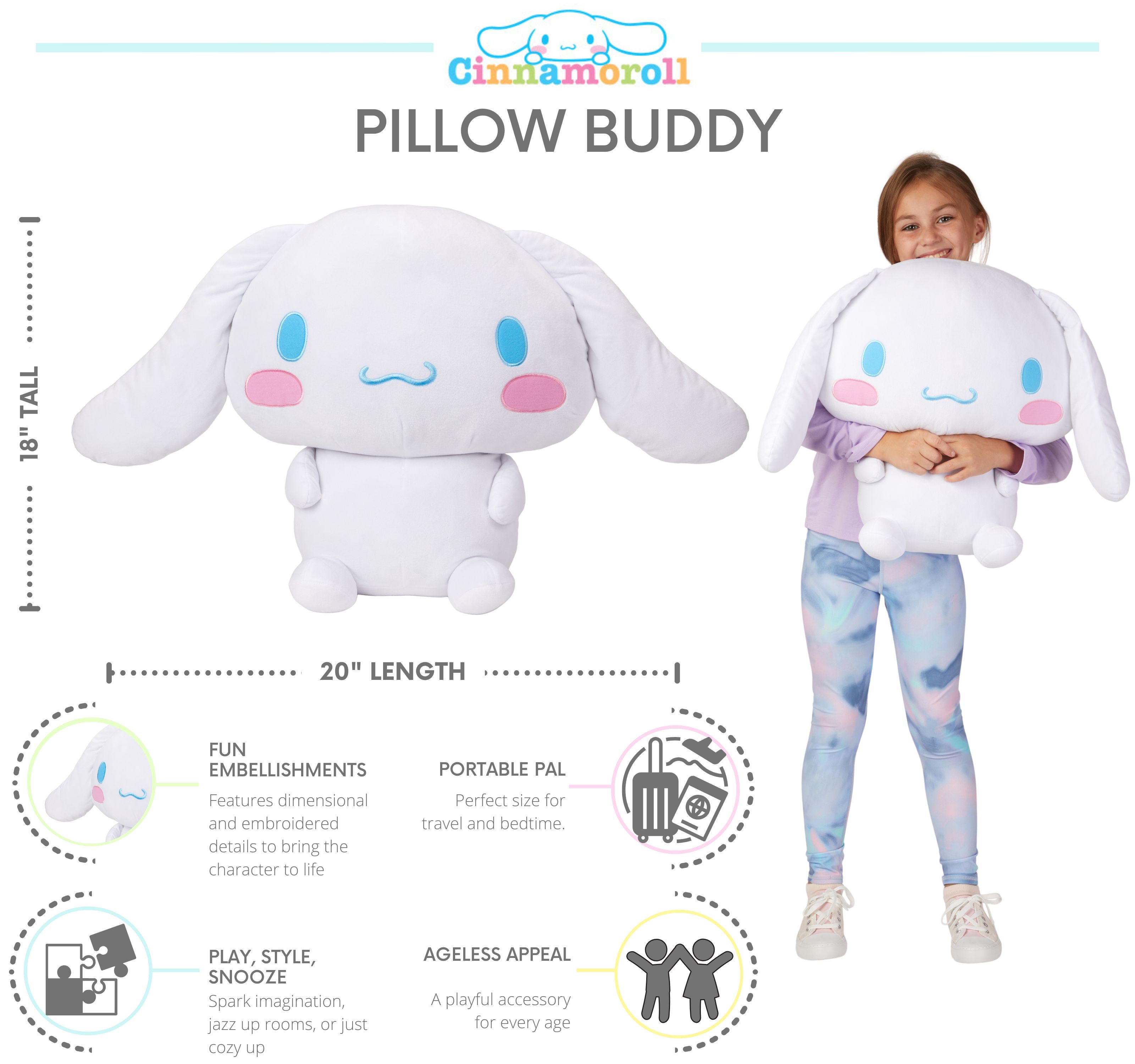 Sanrio Cinnamoroll Pillow Buddy Plush, 18x20 Inch photo 3