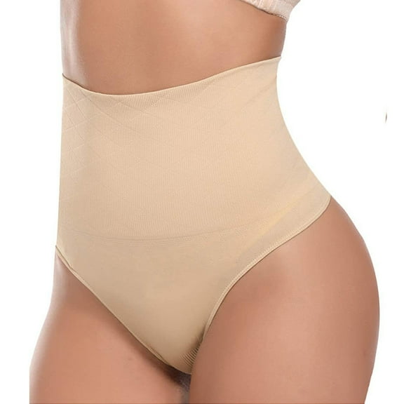 Bramtres Womens Underwear Seamless Underwear Thong Shapewear For Women Seamless Shaping Thong Panties Body Shaper Underwear Panties for Women Cheeky Underwear Breathable Underwear Beige L