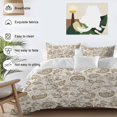 thumbnail image 3 of Farmhouse Brown Floral Bedding Duvet Cover Set King Size 4 Pieces Linen Boho Flower Rustic Country Bedding Set with Zipper Closure, 1 Comforter Cover 92x106 Inches 1 Flat Sheet & 2 Pillow Cases, 3 of 7