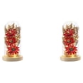 thumbnail image 3 of Matsuzay Home Office Hotel Cúpula de flores románticas con base de Decoración de de Adorno brillante Regalo de cumpleaños Rojo Rojo 2Conjunto, 3 of 6