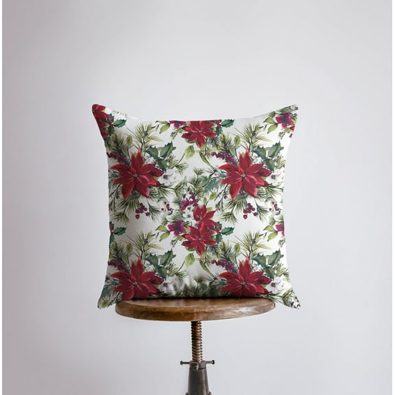 Christmas Poinsettia Repeat Pattern | Pillow cover | Holiday Decor | Christmas tree | Christmas Gifts | Room Decor